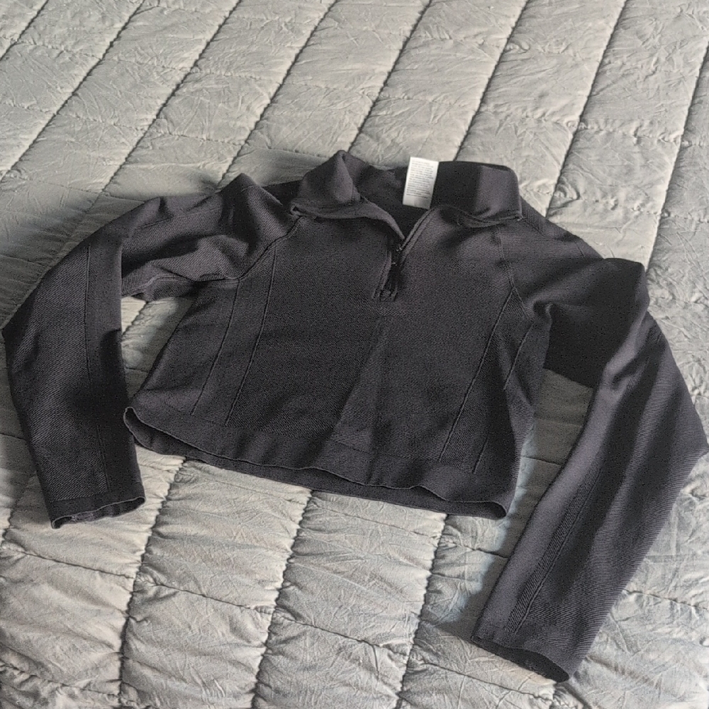 All in Motion Charcoal Quarter-Zip Top